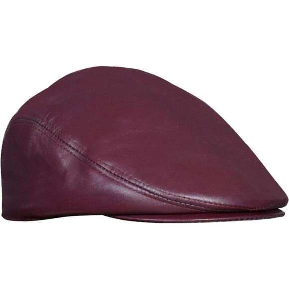 Men's Real Soft Leather Ivy Beret Newsboy Gatsby Golf Cabbie Flat Cap Hats - Picture 1 of 6